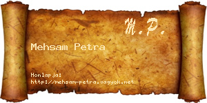 Mehsam Petra névjegykártya